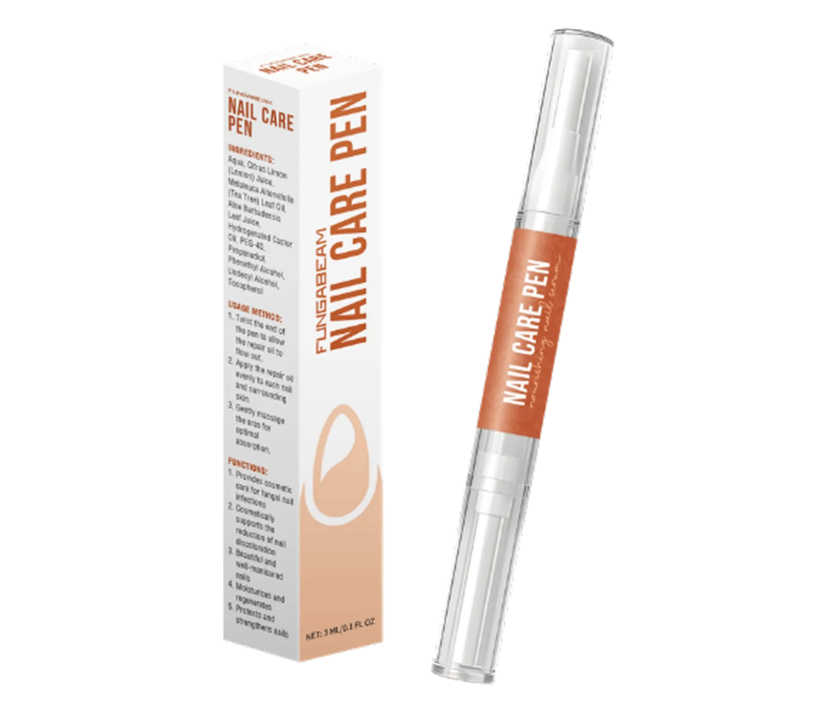 FungaBeam Pen – Precision brush-tip nail care pen with plant-based formula
